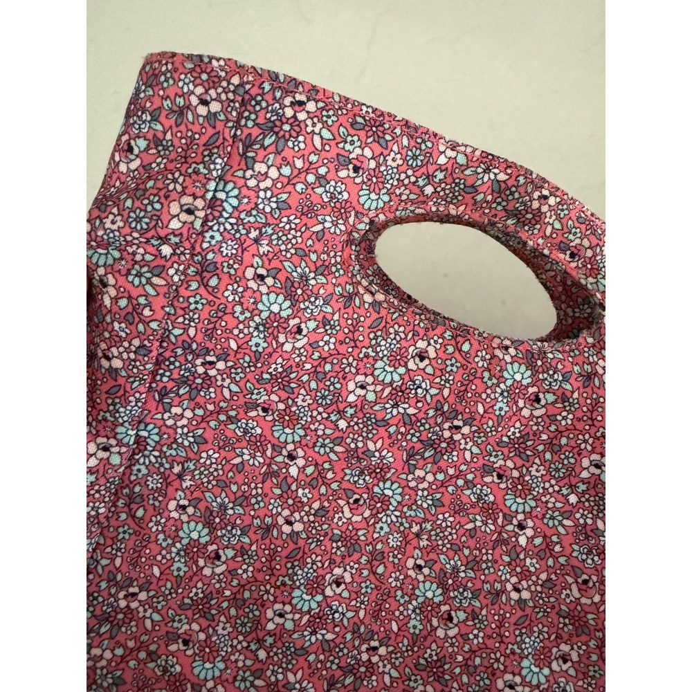Pink Floral Insulated Lunch Tote Bag Zippered Thermal Cooler Bag - Picture 7 of 12